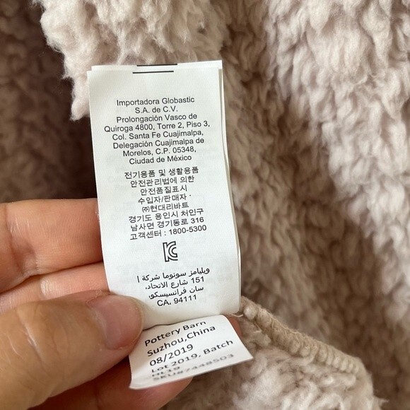 Pottery Barn Teddy Bear Robe in Pale Blush S - Picture 8 of 12